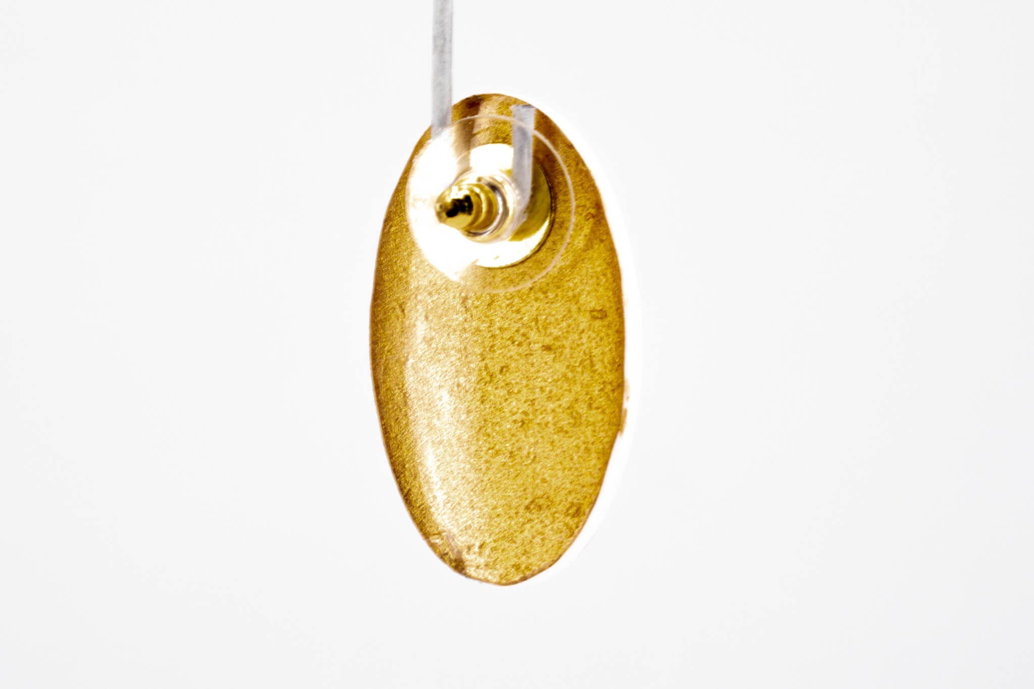 Gold Polka Dot Oval Earrings - Pearl Moon Creations