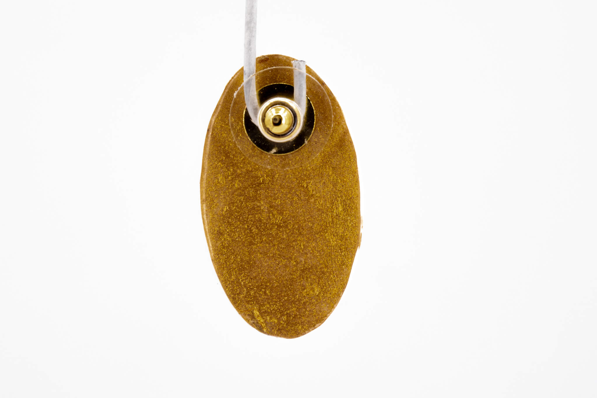 Gold Polka Dot Oval Earrings - Pearl Moon Creations