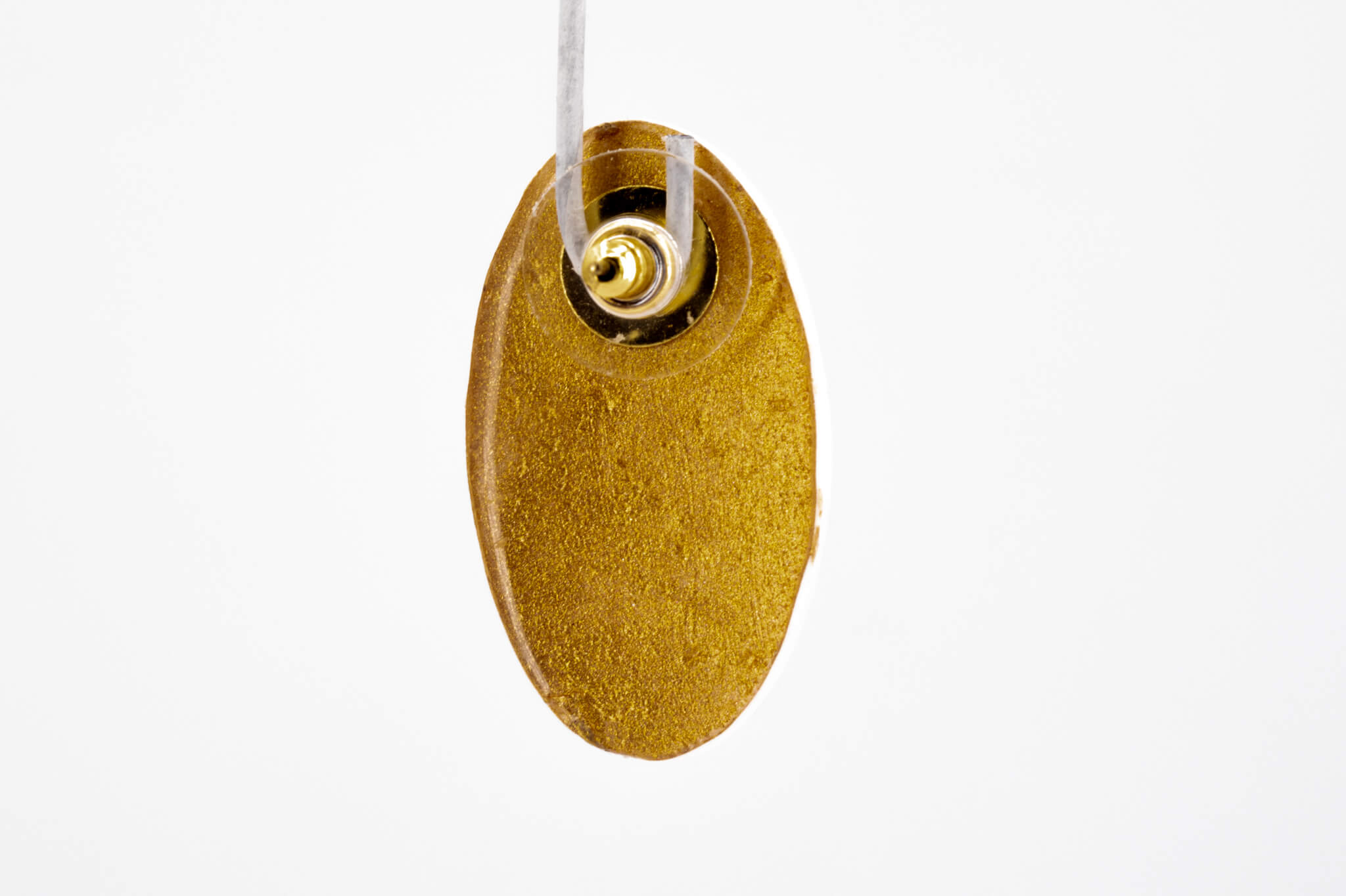 Gold Polka Dot Oval Earrings - Pearl Moon Creations