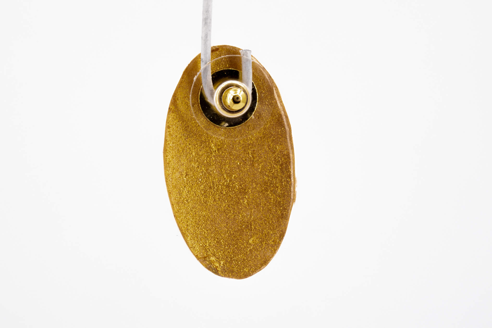 Gold Polka Dot Oval Earrings - Pearl Moon Creations