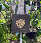 Green Canvas Monstera Tote - Pearl Moon Creations