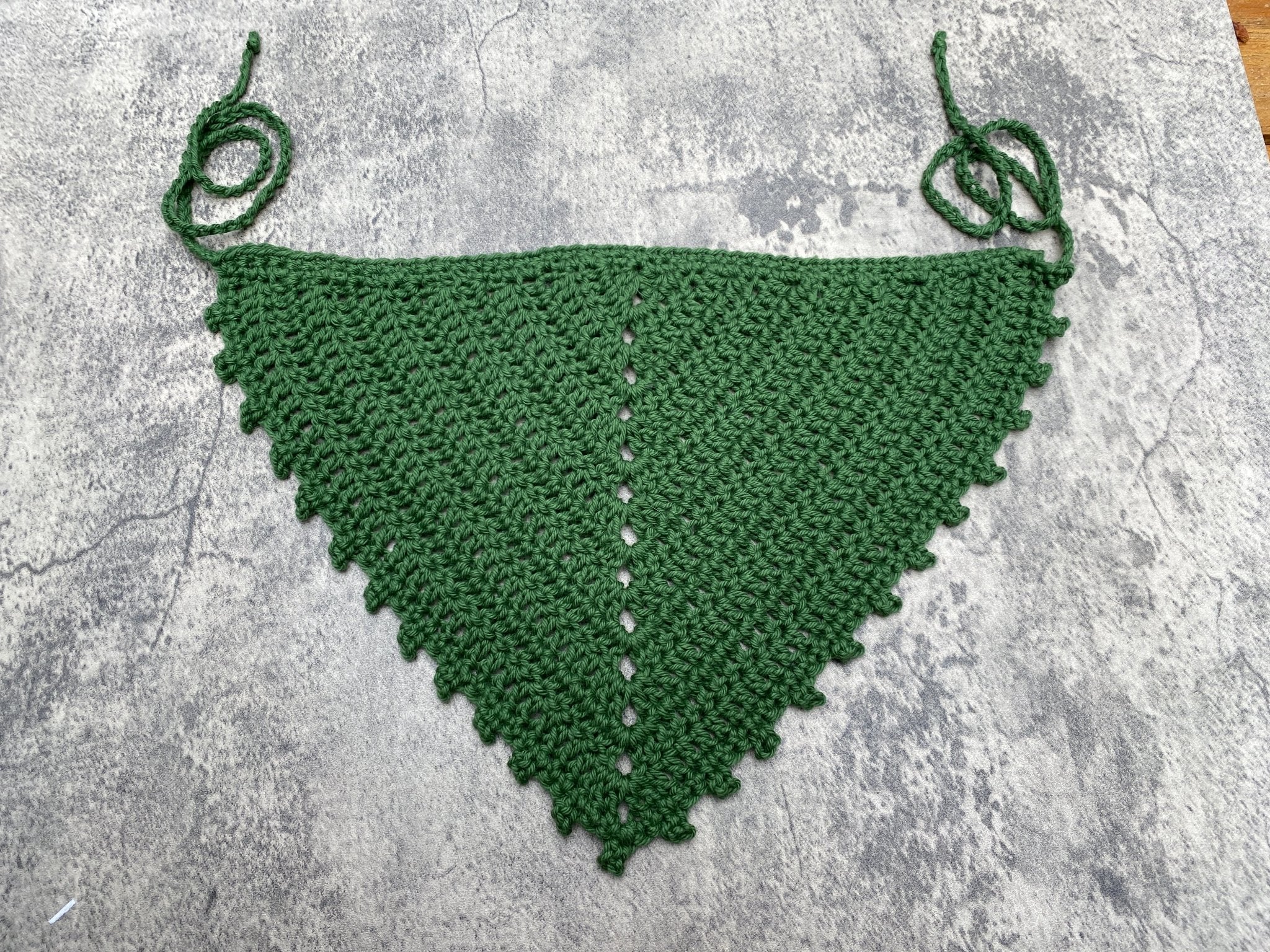 Green Crochet Bandana - Pearl Moon Creations