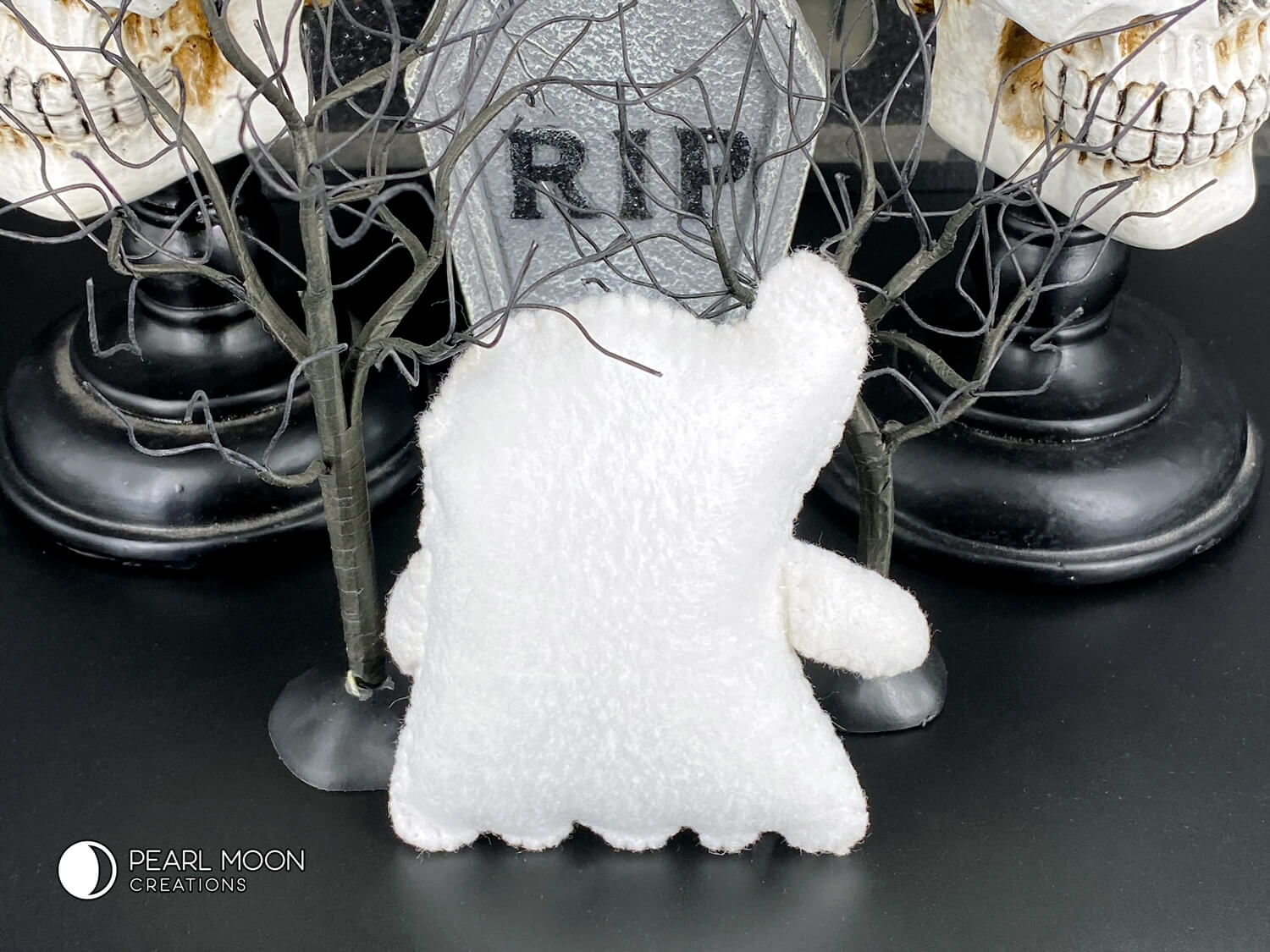 Mean Felt Ghost Doll - Pearl Moon Creations