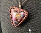 OOAK Burgundy Triangle Clay Necklace - Pearl Moon Creations