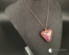 OOAK Burgundy Triangle Clay Necklace - Pearl Moon Creations