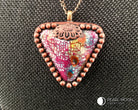 OOAK Burgundy Triangle Clay Necklace - Pearl Moon Creations