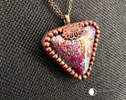 OOAK Burgundy Triangle Clay Necklace - Pearl Moon Creations