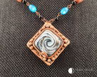 OOAK Swirl Pendant Beaded Necklace - Pearl Moon Creations