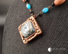 OOAK Swirl Pendant Beaded Necklace - Pearl Moon Creations