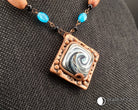 OOAK Swirl Pendant Beaded Necklace - Pearl Moon Creations