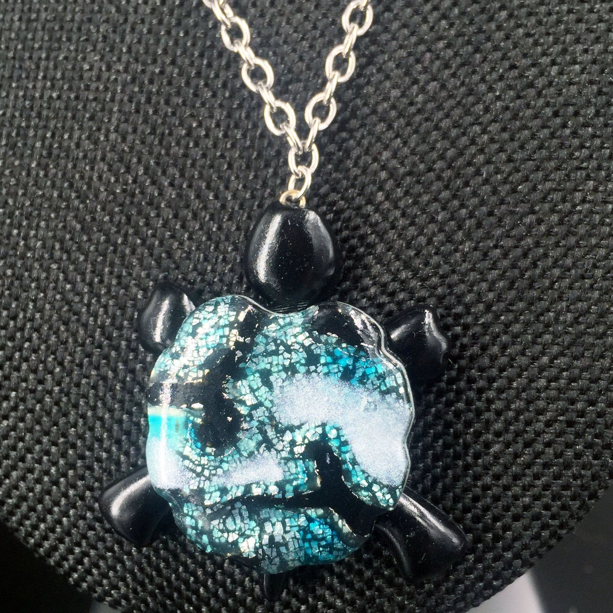 OOAK Turtle Pendant Necklace - Pearl Moon Creations