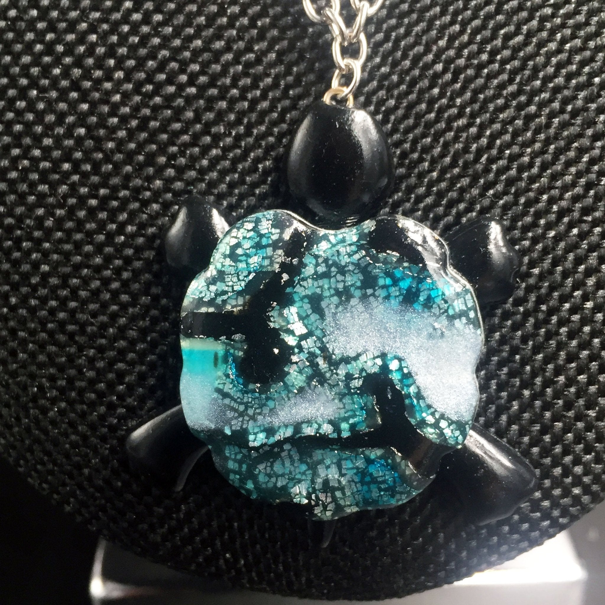 OOAK Turtle Pendant Necklace - Pearl Moon Creations