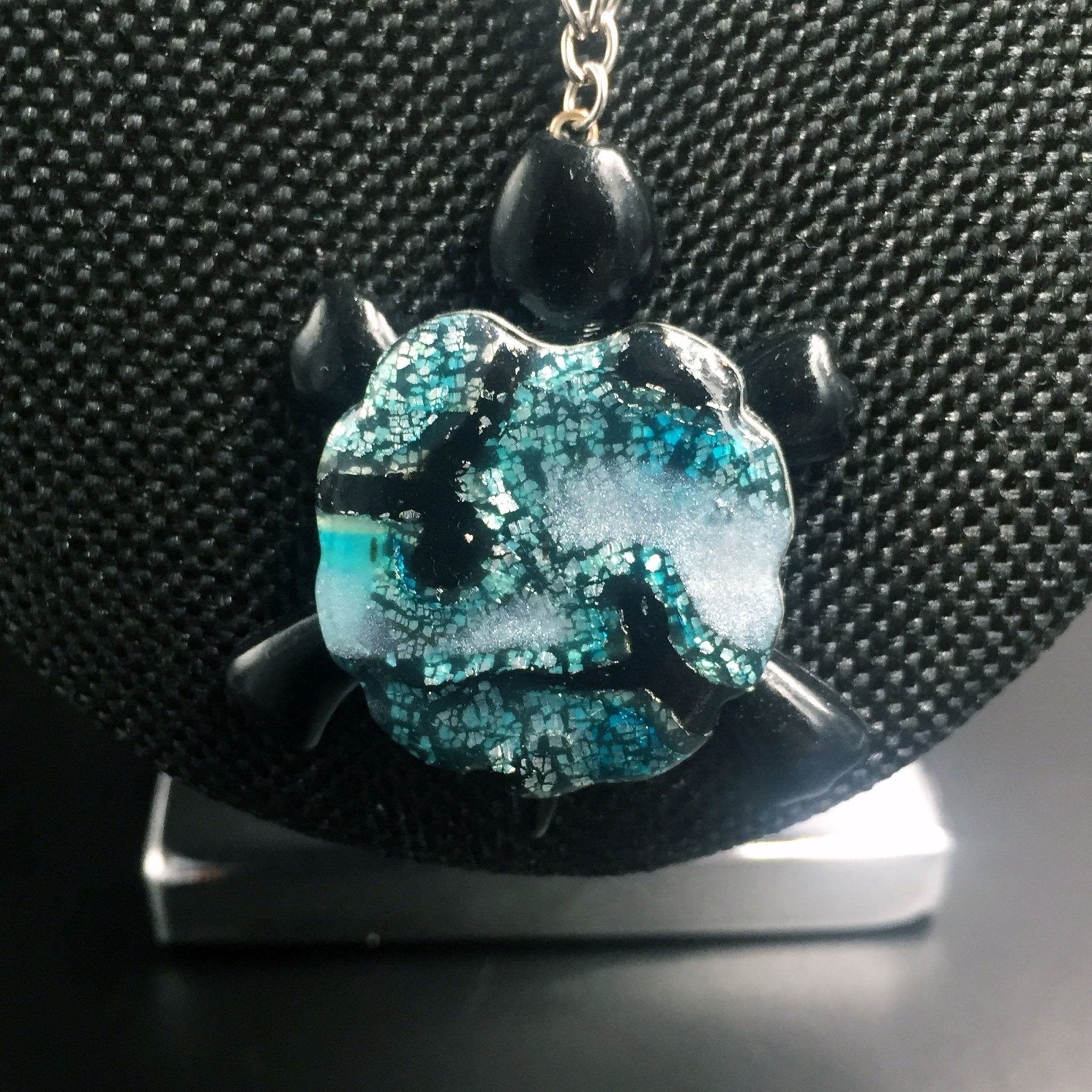 OOAK Turtle Pendant Necklace - Pearl Moon Creations