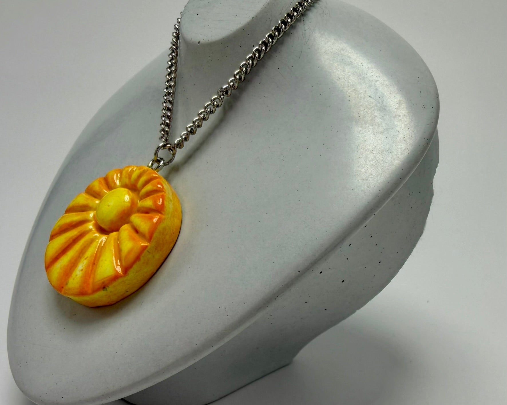 Orange and Yellow Sun Pendant Necklace - Pearl Moon Creations