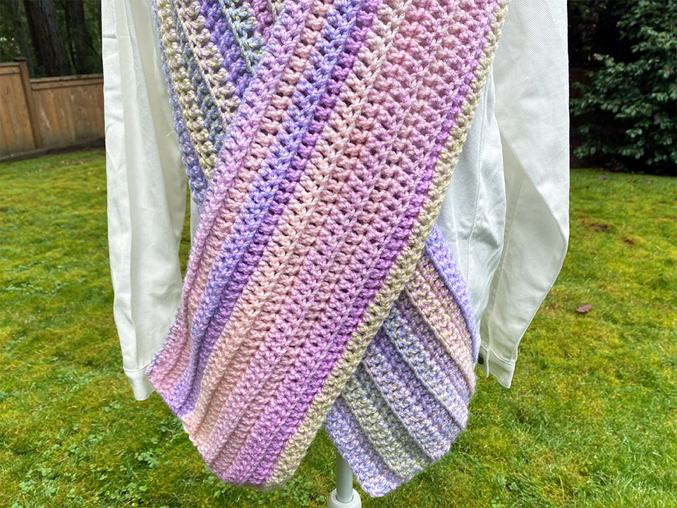Pastel Striped Crochet Scarf - Pearl Moon Creations