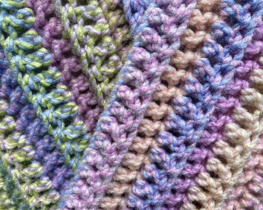 Pastel Striped Crochet Scarf - Pearl Moon Creations