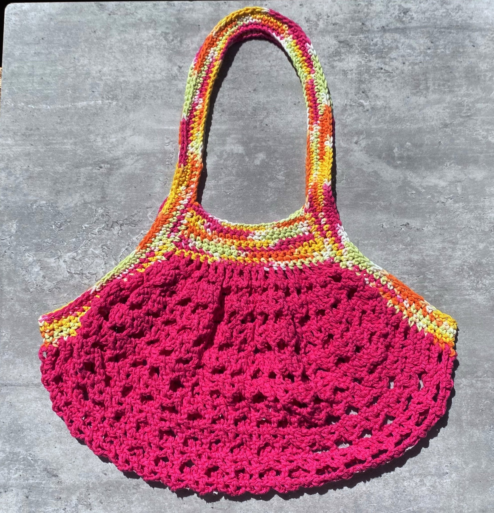 Pink Reusable Market/Beach Bag - Pearl Moon Creations