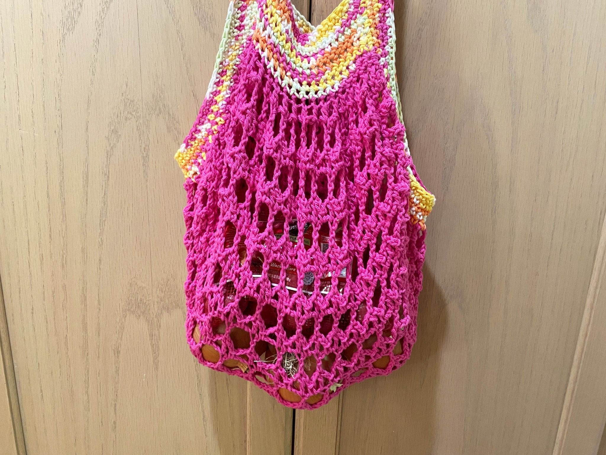 Pink Reusable Market/Beach Bag - Pearl Moon Creations