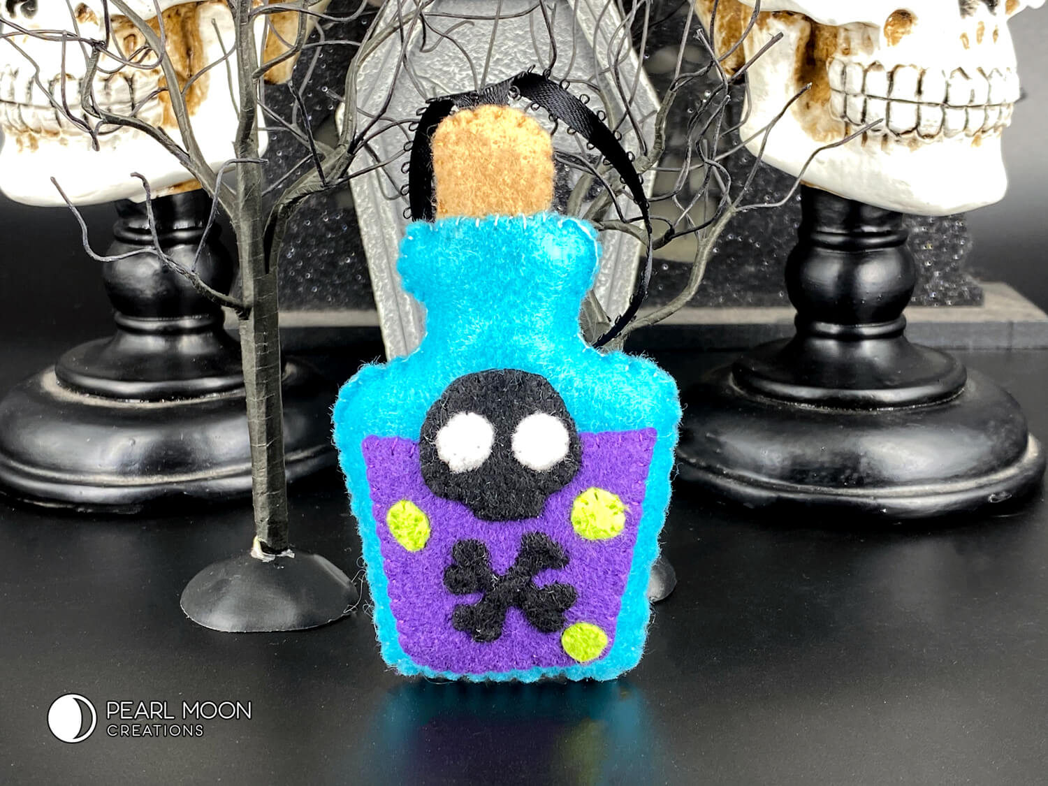 Poison Bottle Felt Ornament - Pearl Moon Creations
