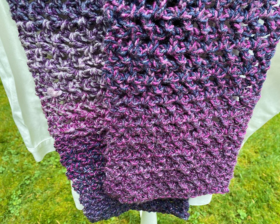 Purple Crochet Scarf - Pearl Moon Creations