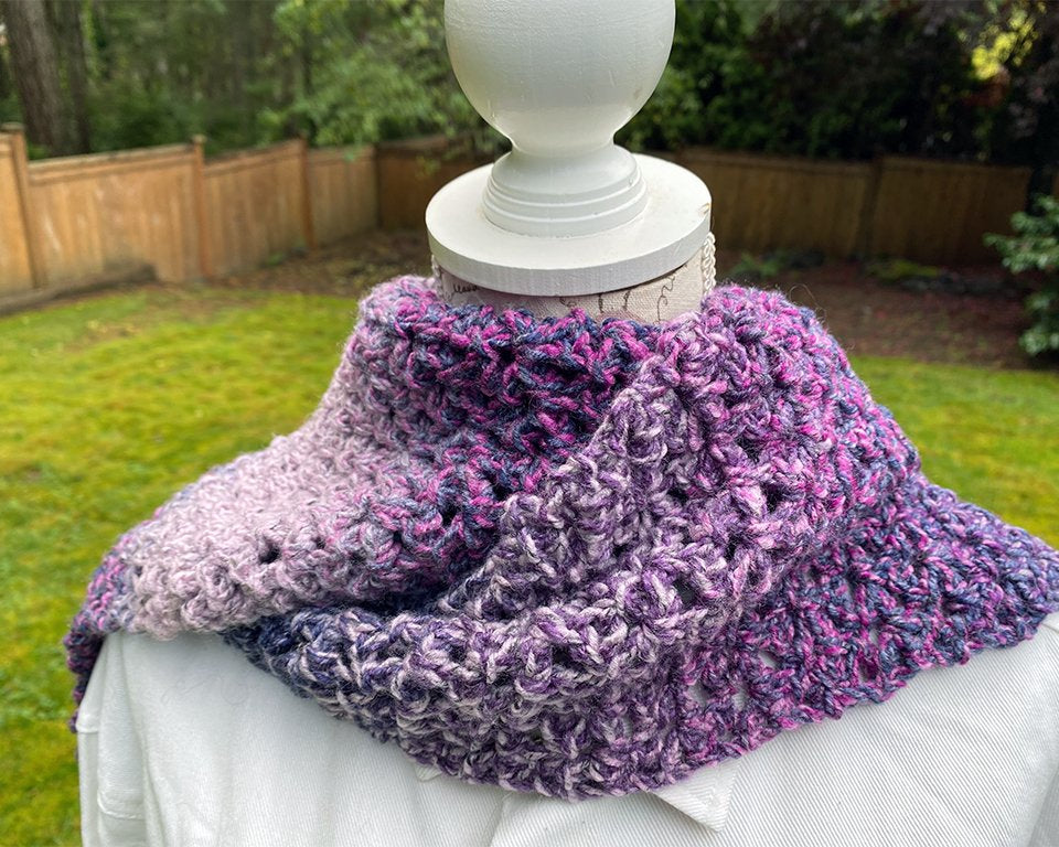 Purple Crochet Scarf - Pearl Moon Creations