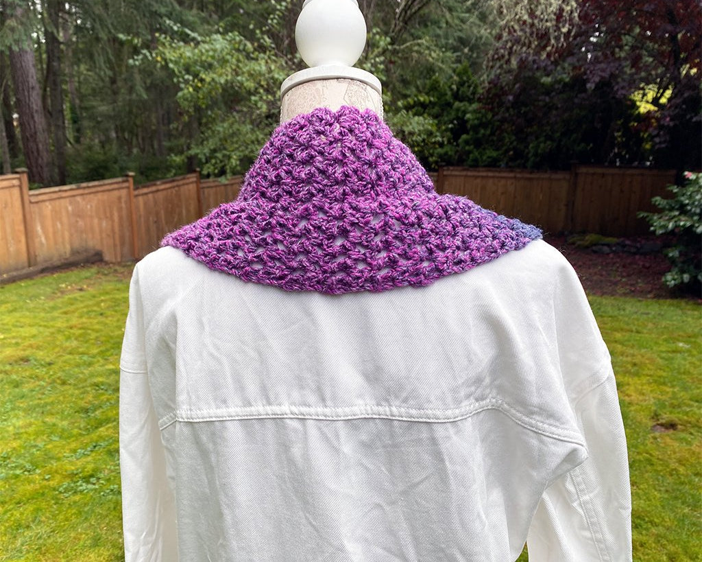 Purple Crochet Scarf - Pearl Moon Creations