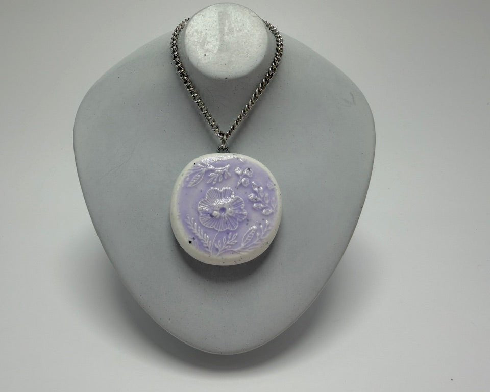 Purple Lacey Wildflower Pendant Necklace - Pearl Moon Creations