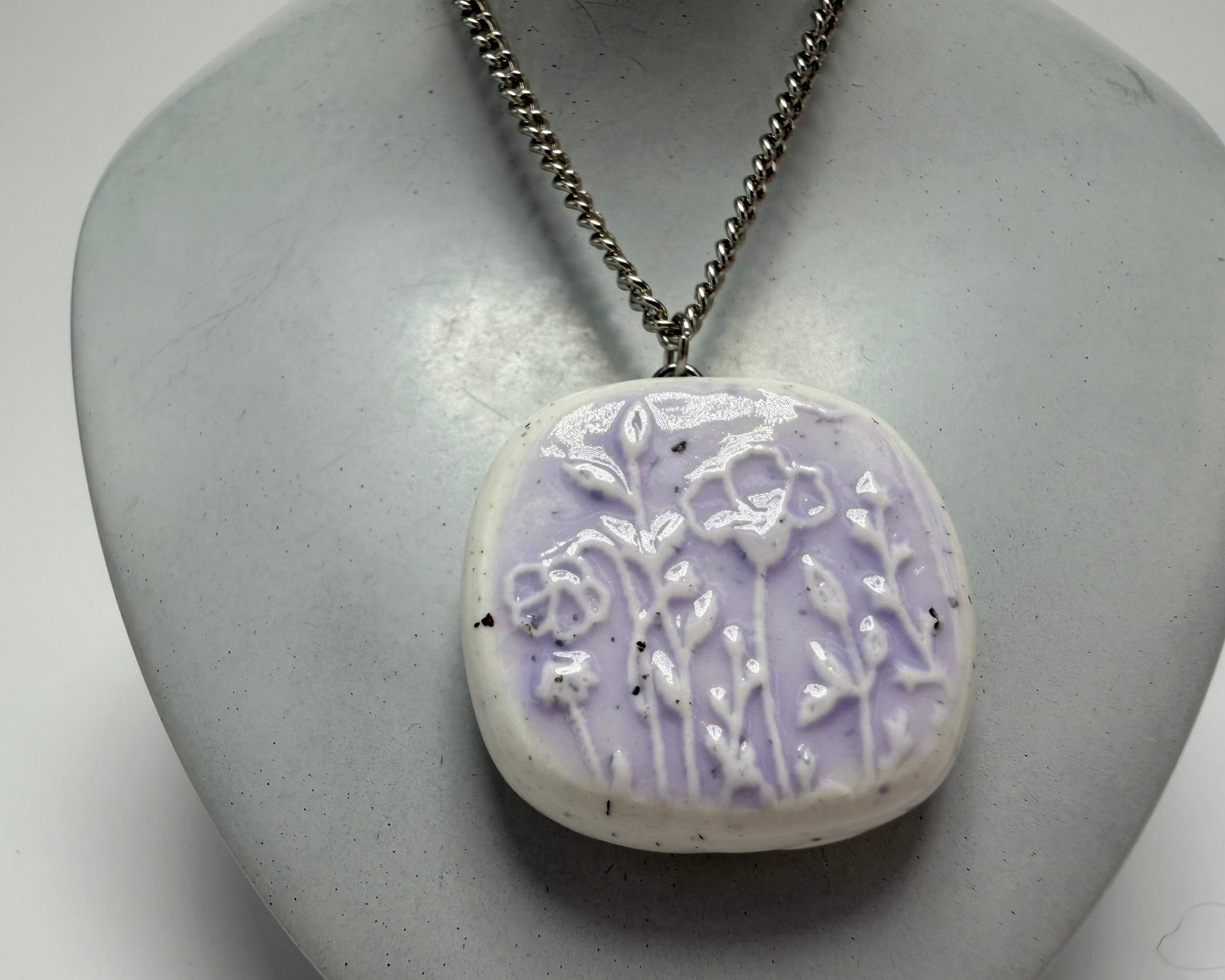 Purple Wildflower Pendant Necklace - Pearl Moon Creations