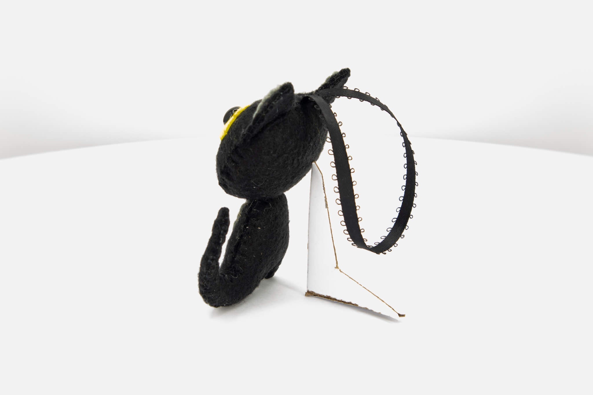 Quirky Felt Black Cat Ornament - Pearl Moon Creations