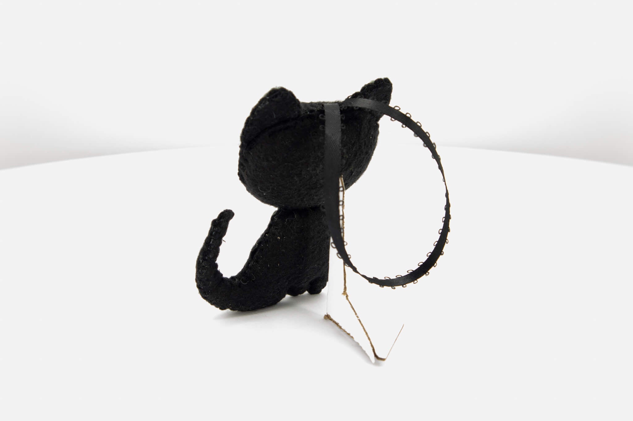Quirky Felt Black Cat Ornament - Pearl Moon Creations