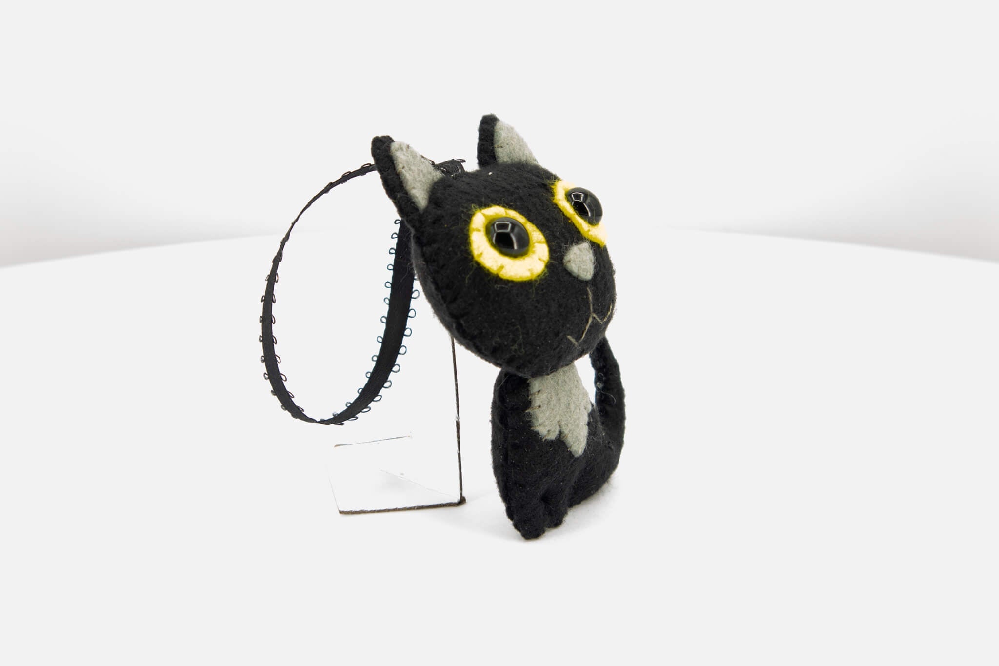Quirky Felt Black Cat Ornament - Pearl Moon Creations