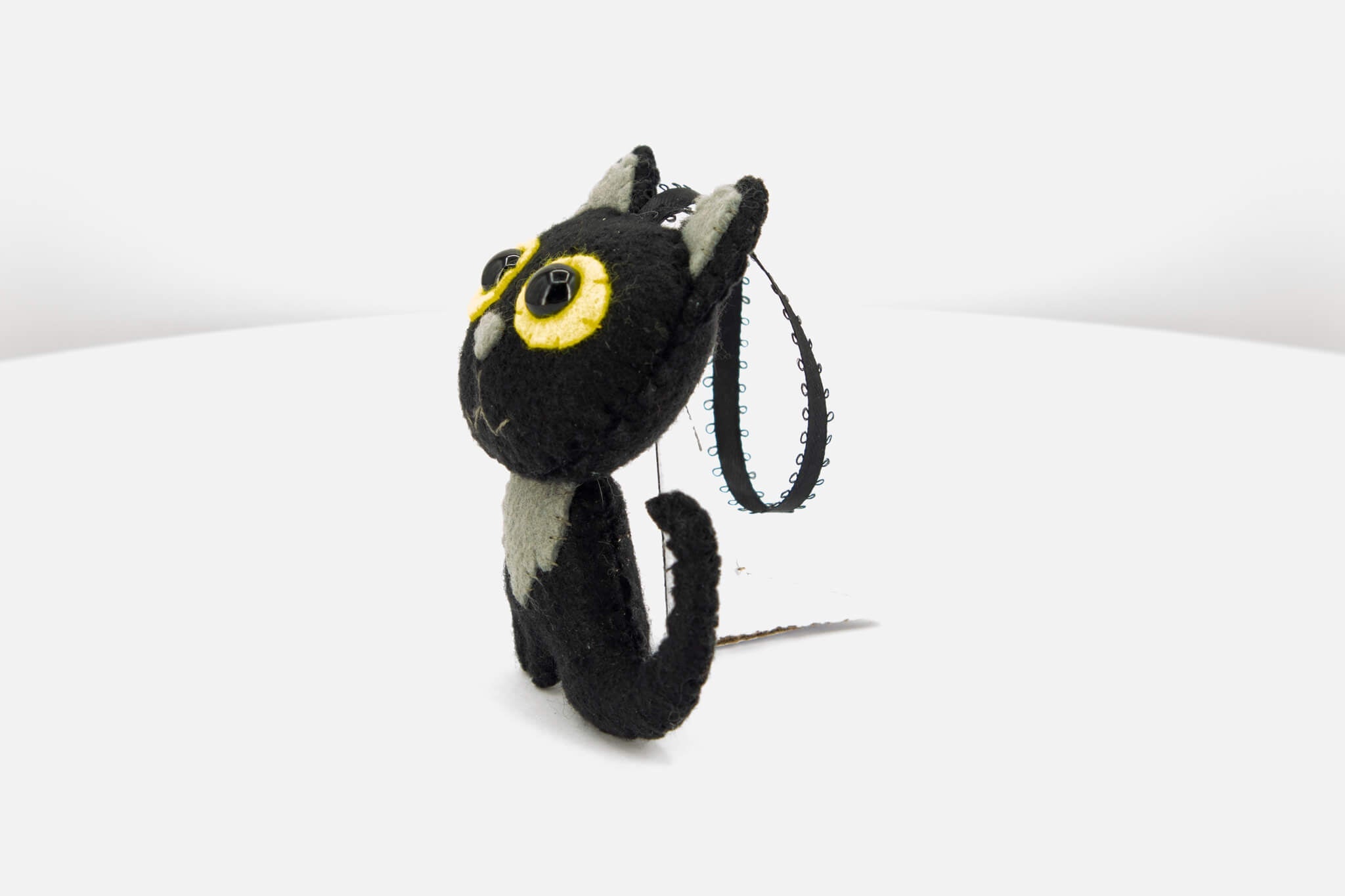 Quirky Felt Black Cat Ornament - Pearl Moon Creations