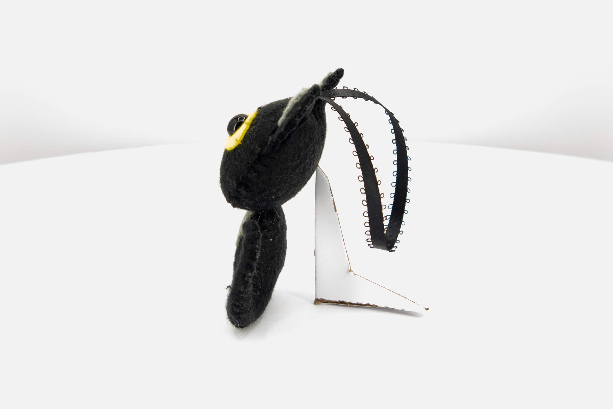 Quirky Felt Black Cat Ornament - Pearl Moon Creations