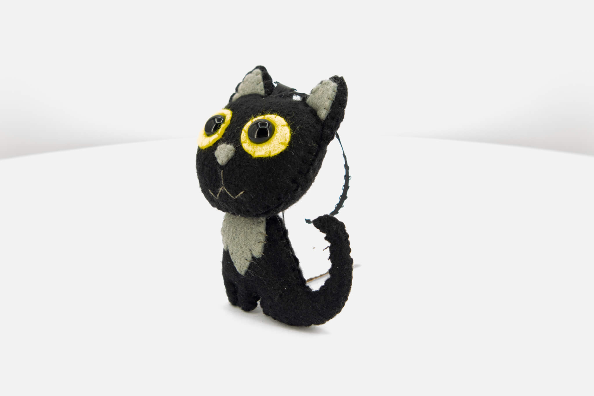 Quirky Felt Black Cat Ornament - Pearl Moon Creations