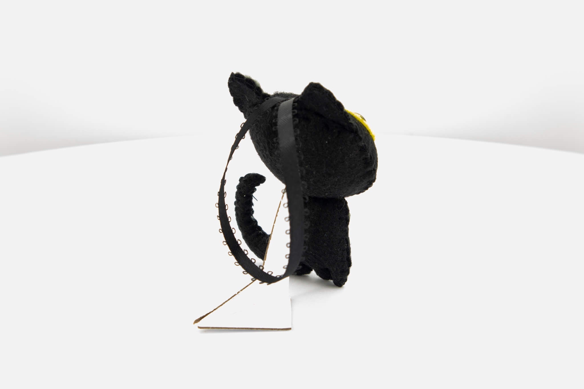 Quirky Felt Black Cat Ornament - Pearl Moon Creations