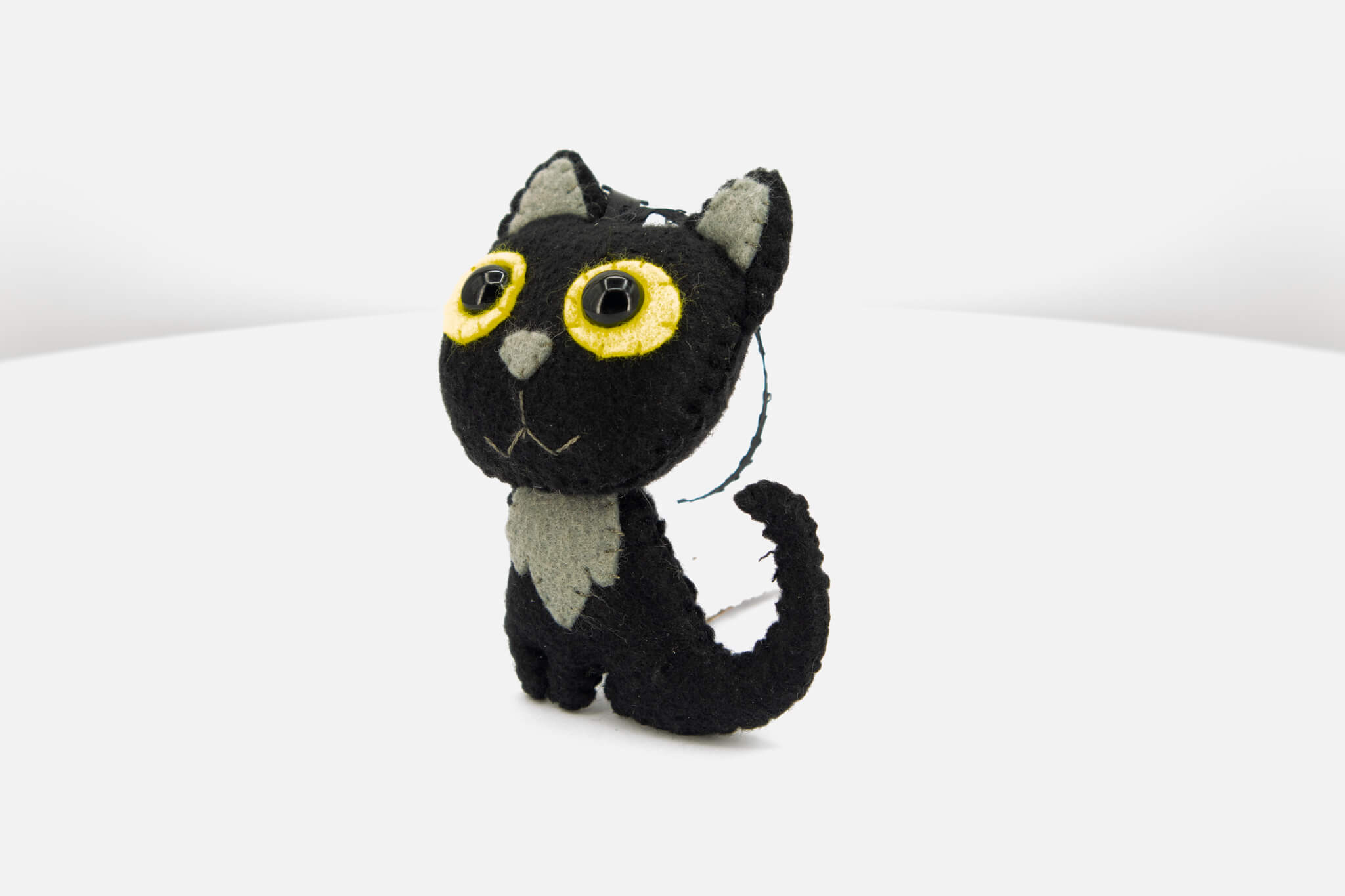 Quirky Felt Black Cat Ornament - Pearl Moon Creations
