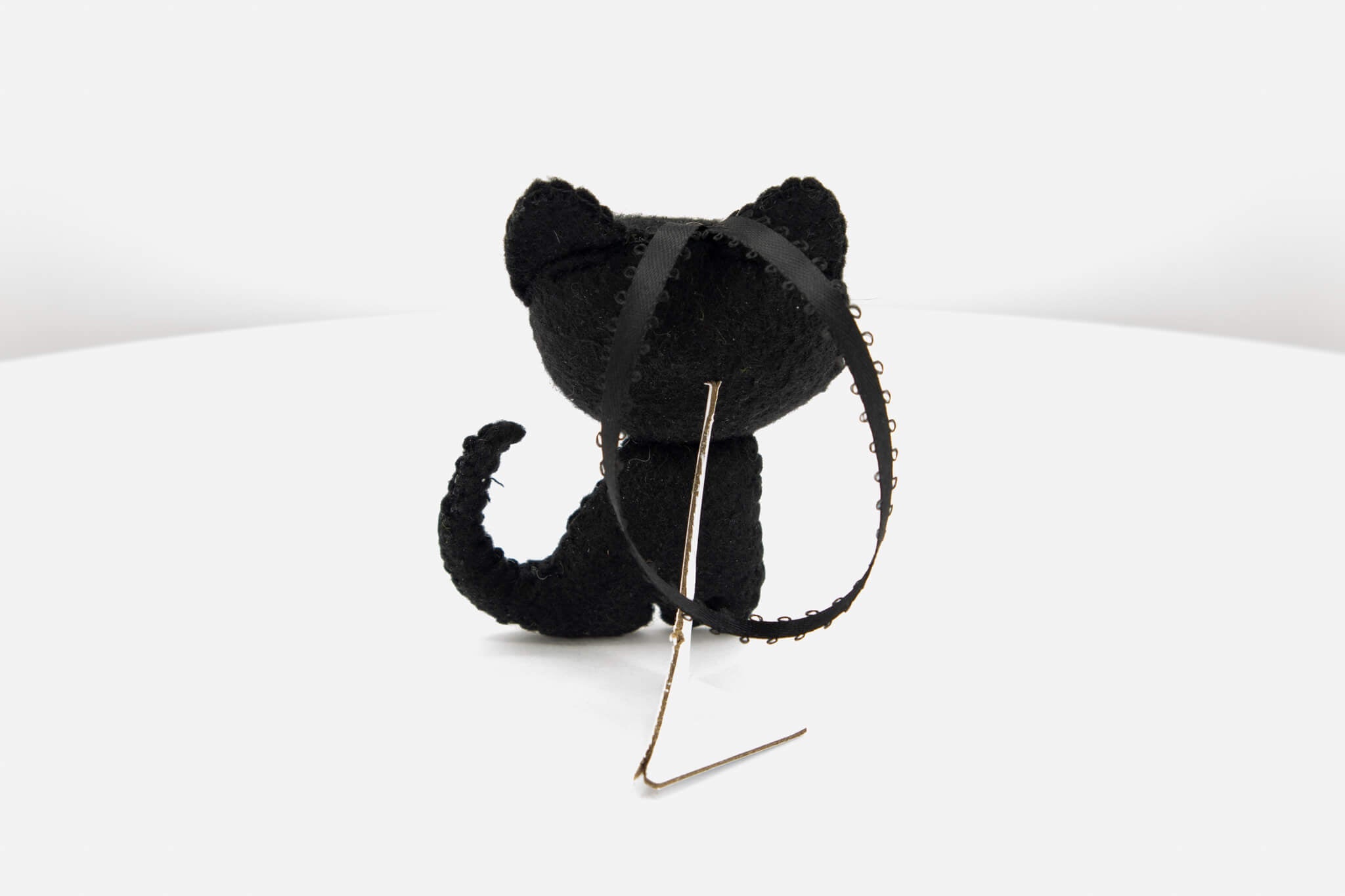 Quirky Felt Black Cat Ornament - Pearl Moon Creations