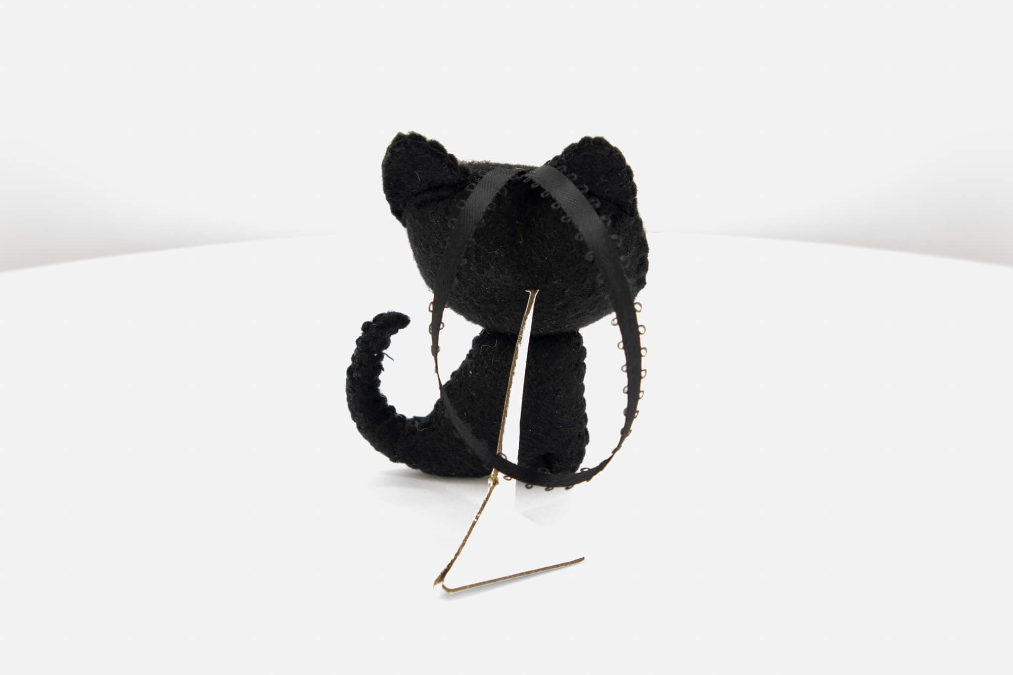 Quirky Felt Black Cat Ornament - Pearl Moon Creations