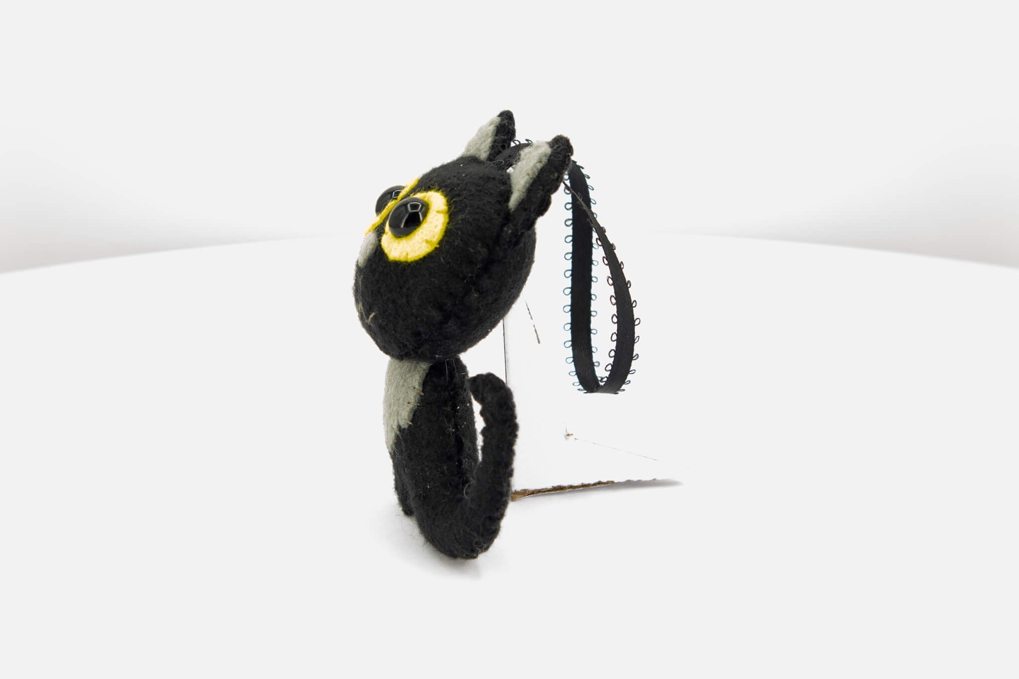 Quirky Felt Black Cat Ornament - Pearl Moon Creations