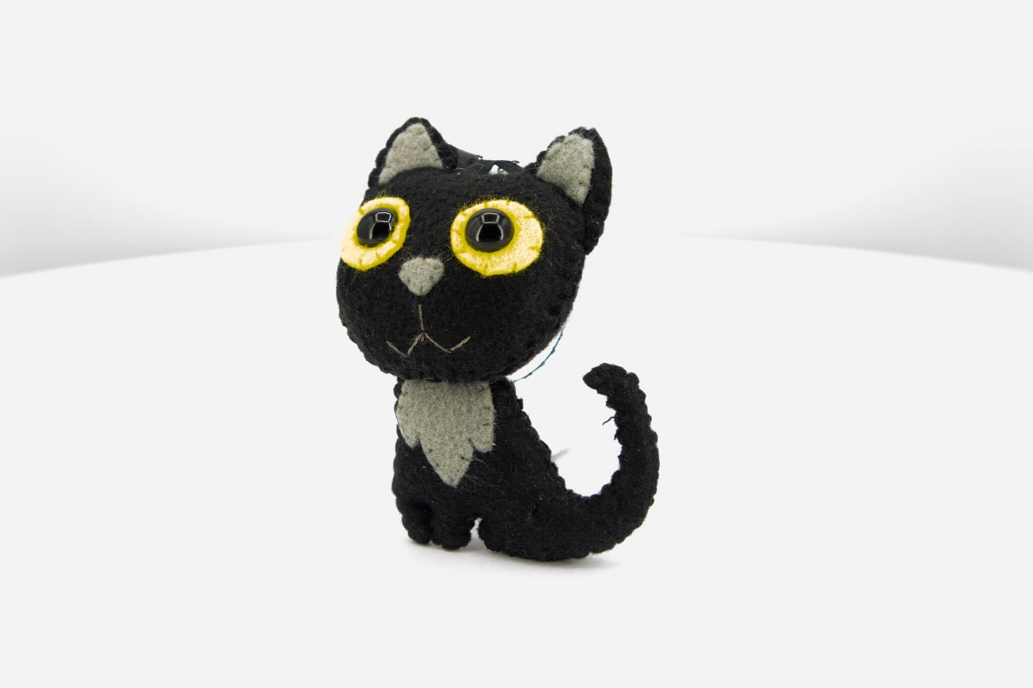 Quirky Felt Black Cat Ornament - Pearl Moon Creations