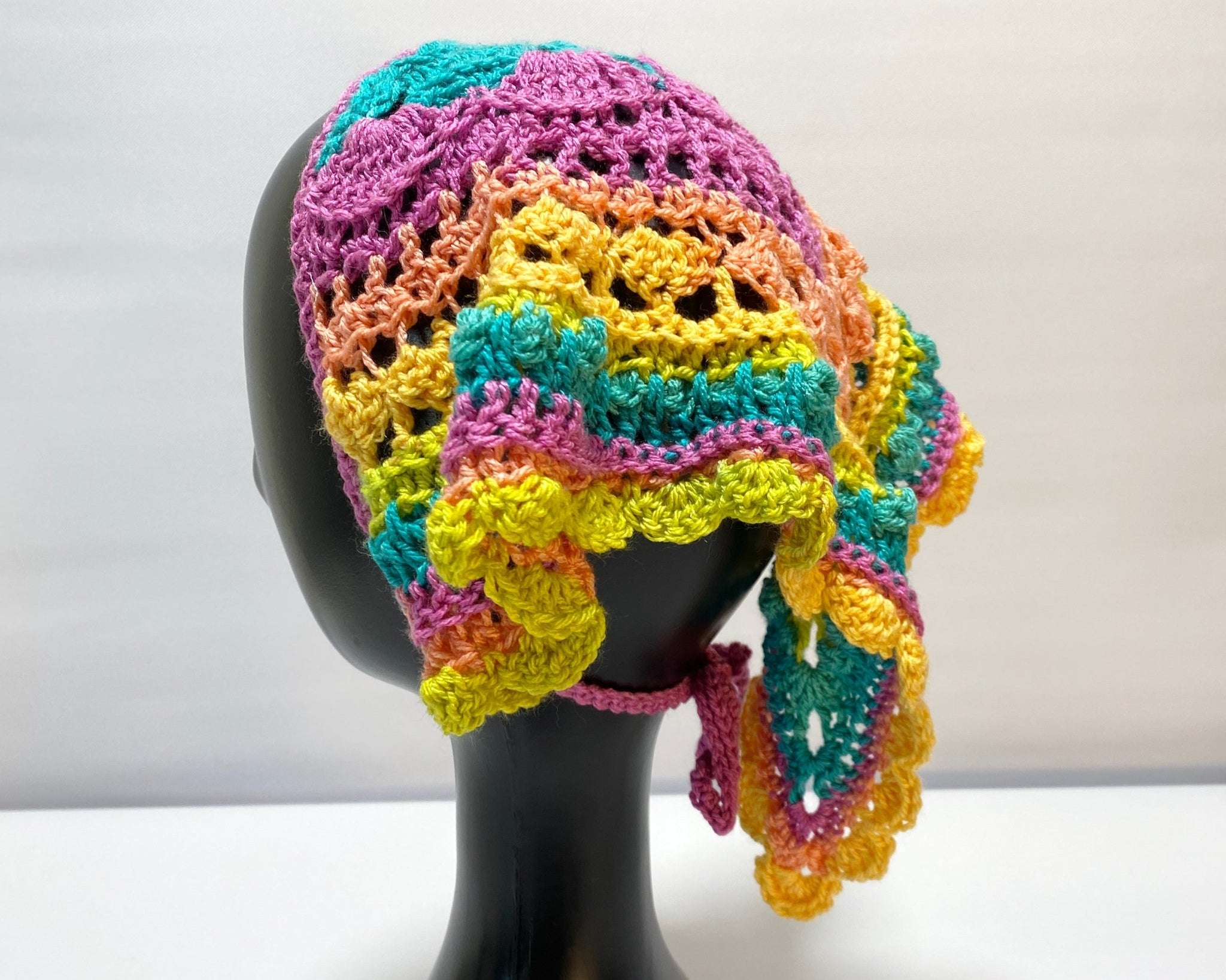 Rainbow Festival Crochet Bandana - Pearl Moon Creations