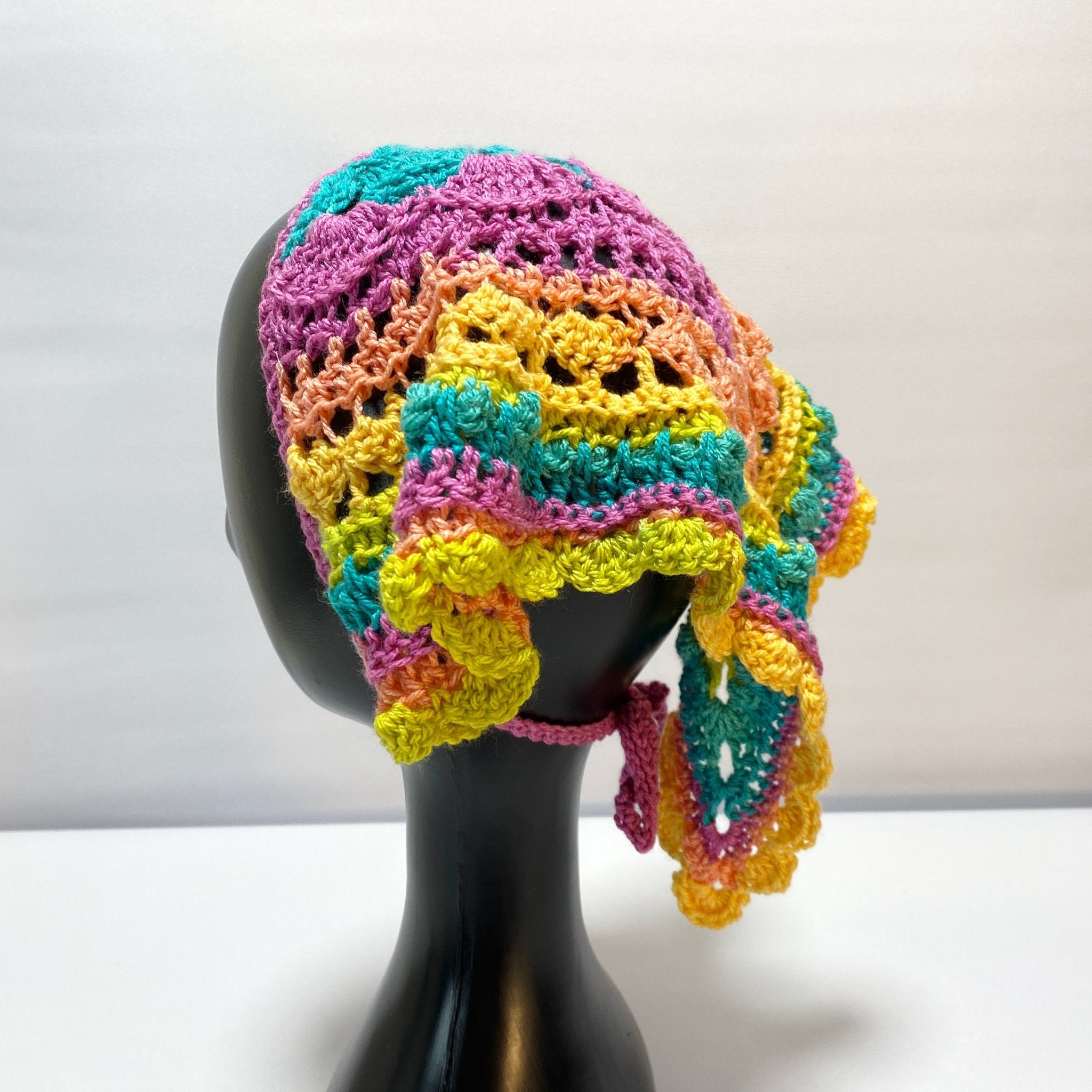 Rainbow Festival Crochet Bandana - Pearl Moon Creations