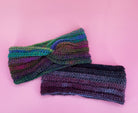 Ribbed Dark Rainbow Ear Warmer - Pearl Moon Creations
