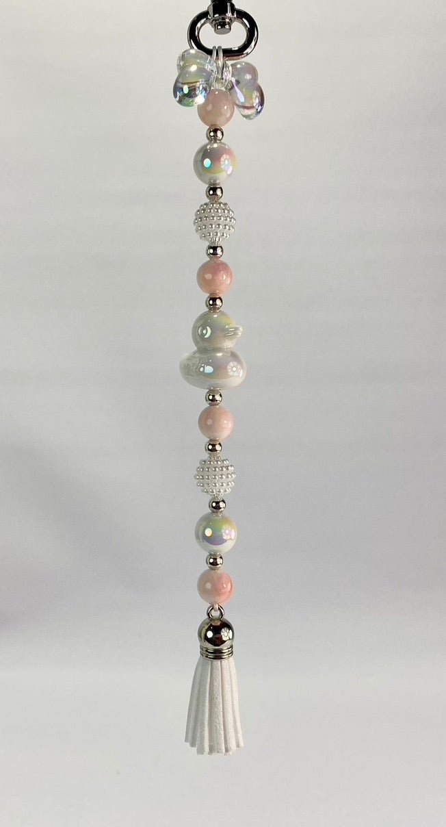 Rubber Ducky Keychain w Tassel - Pearl Moon Creations
