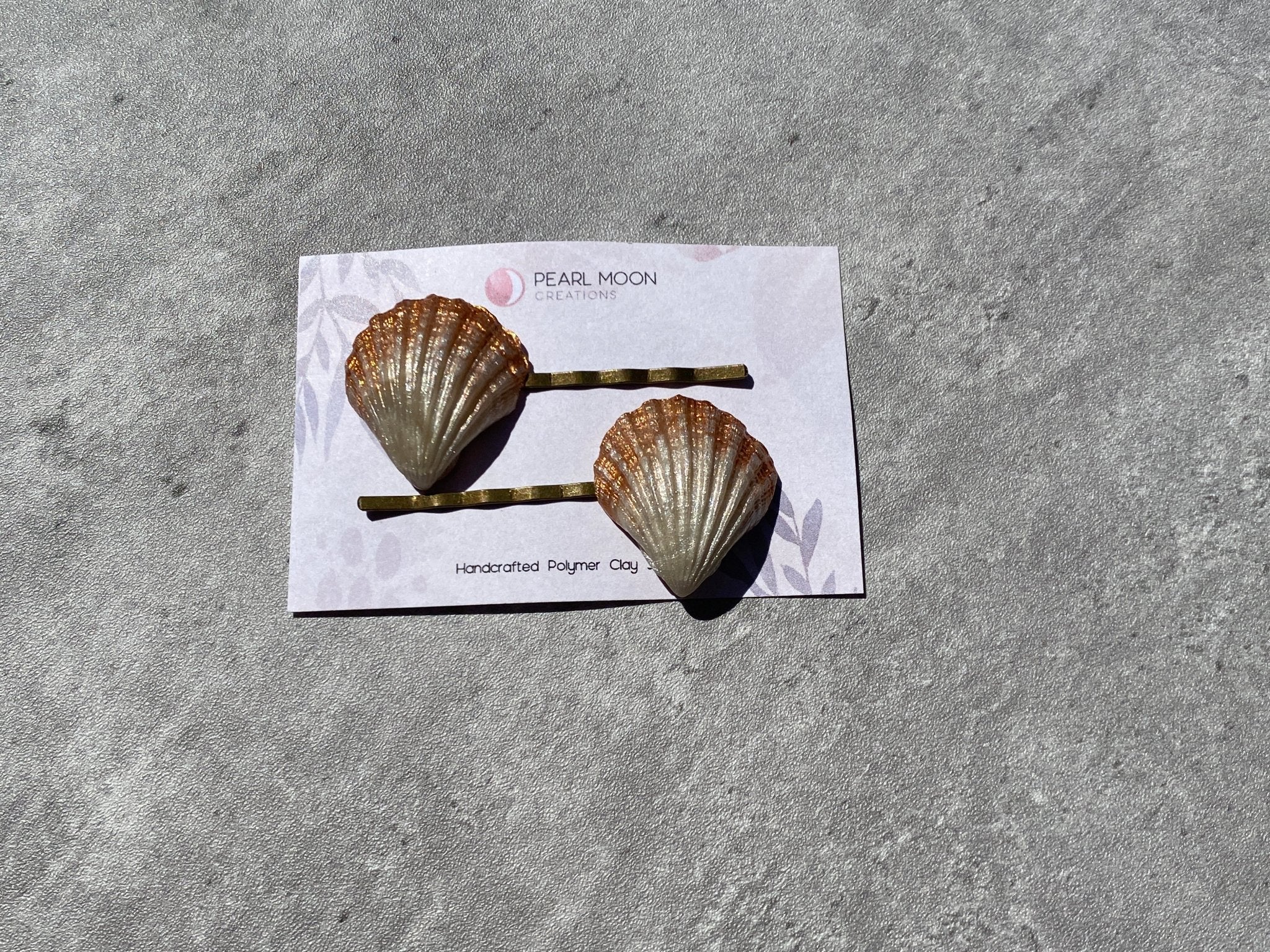 Scallop Shell Bobby Pin Barrettes - Pearl Moon Creations