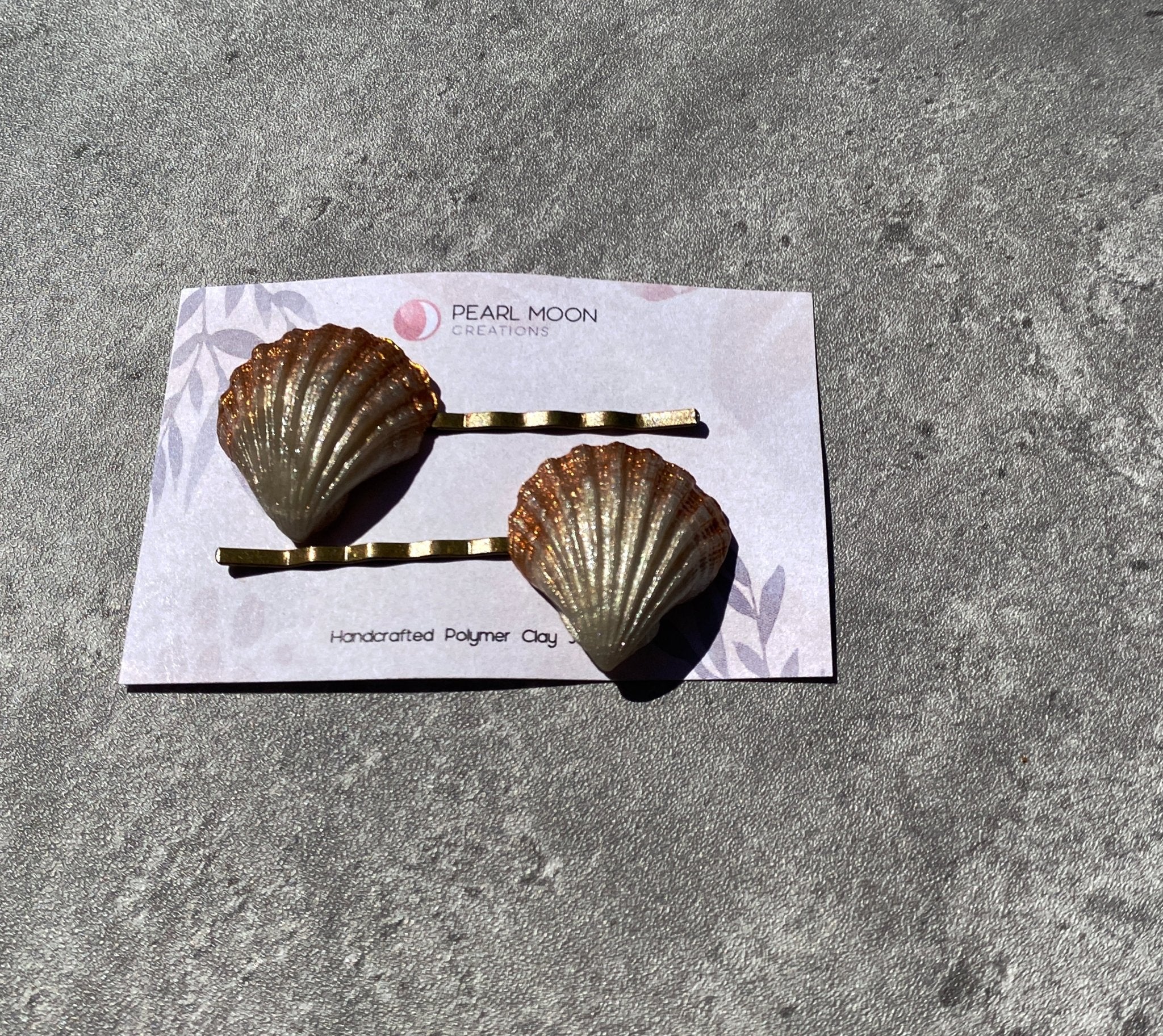 Scallop Shell Bobby Pin Barrettes - Pearl Moon Creations