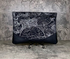 Silver Map Fold Over Clutch - Pearl Moon Creations