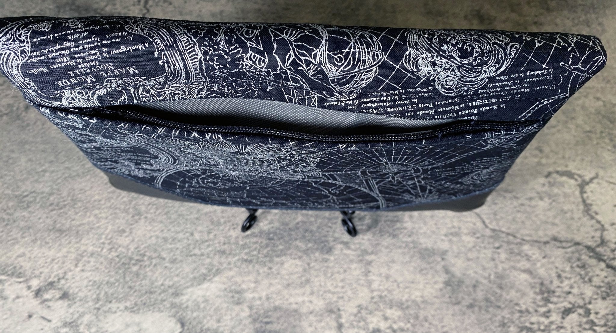 Silver Map Fold Over Clutch - Pearl Moon Creations