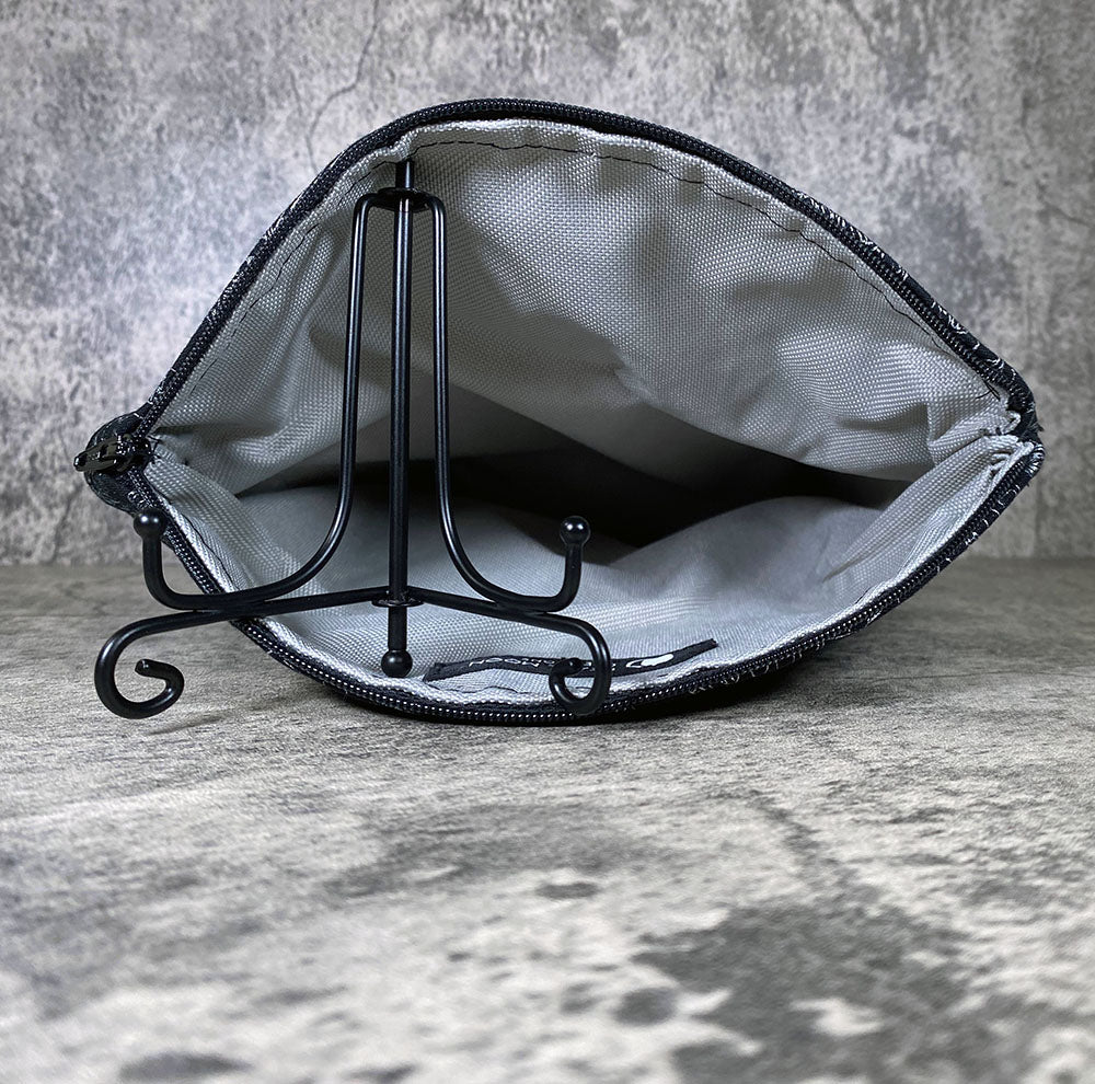 Silver Map Fold Over Clutch - Pearl Moon Creations