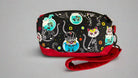 Skeleton Cat Clematis Wristlet Clutch - Pearl Moon Creations
